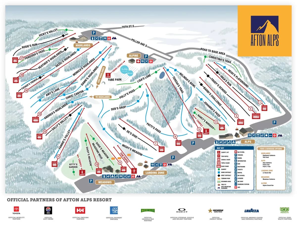 Afton Alps trail map 2025–26