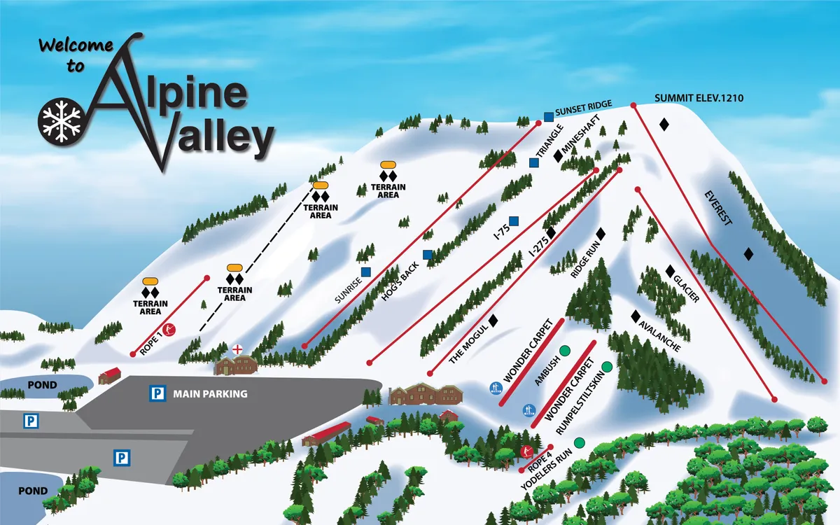 Alpine Valley trail map