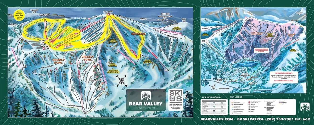 Bear Valley trail map 2025–26