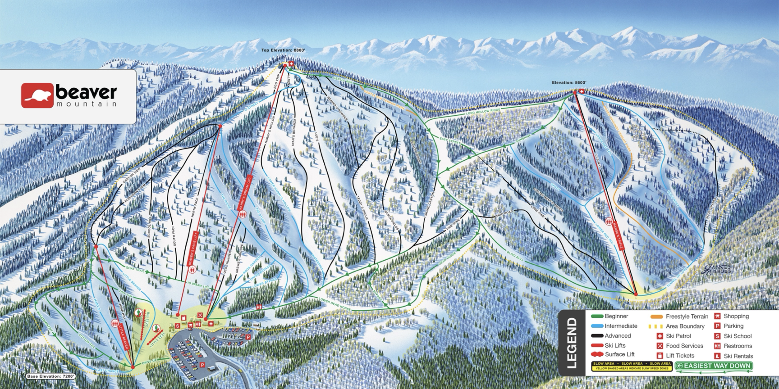 Beaver Mountain trail map 2020–21