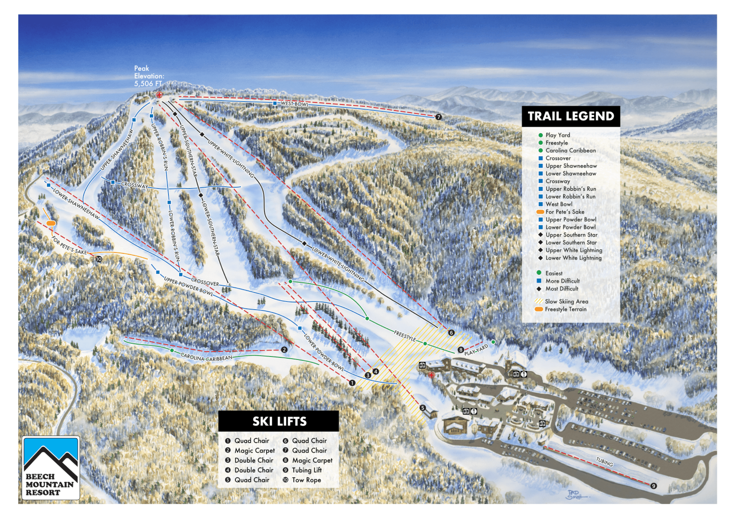 Ski Beech trail map 2025–26