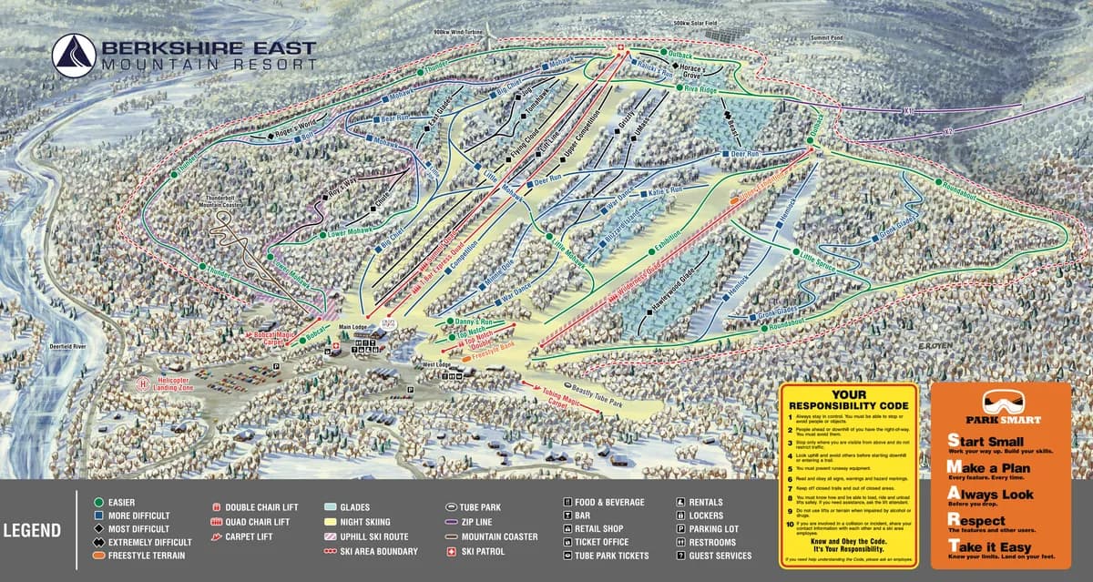 Berkshire East Ski Resort trail map 2024–25