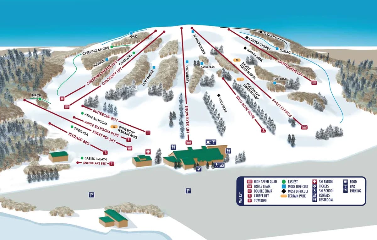 Bittersweet Ski Resort trail map