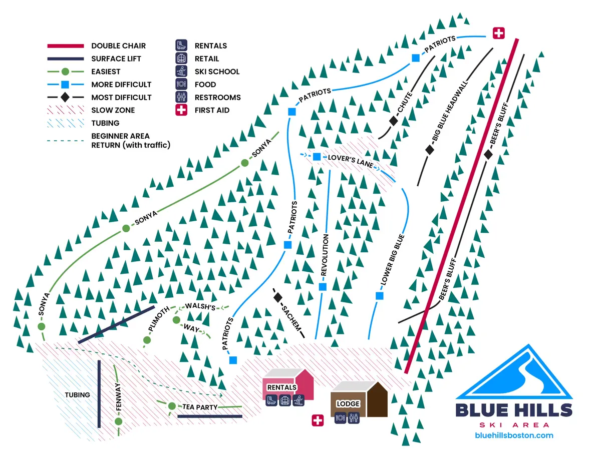 Blue Hills Ski Area trail map