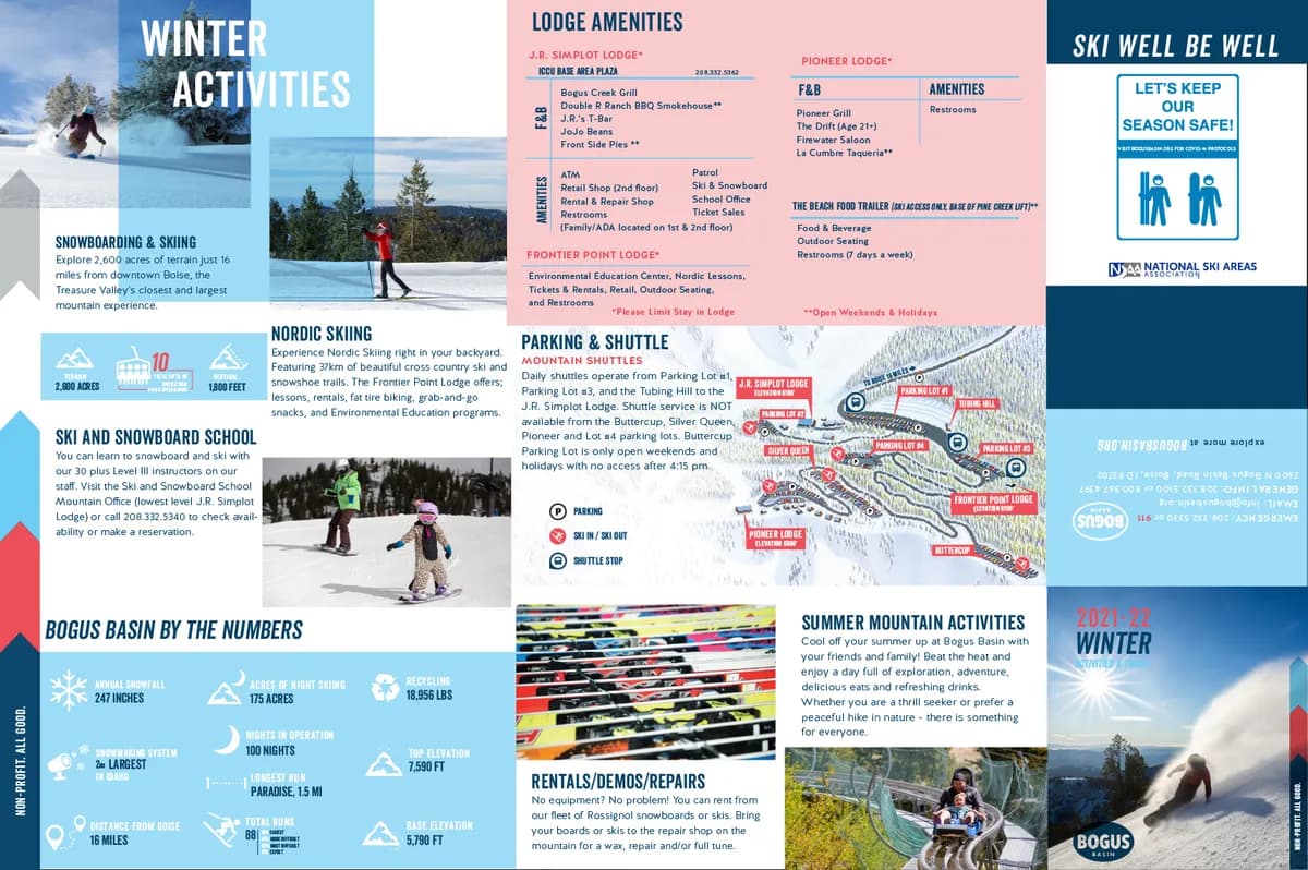 Bogus Basin trail map