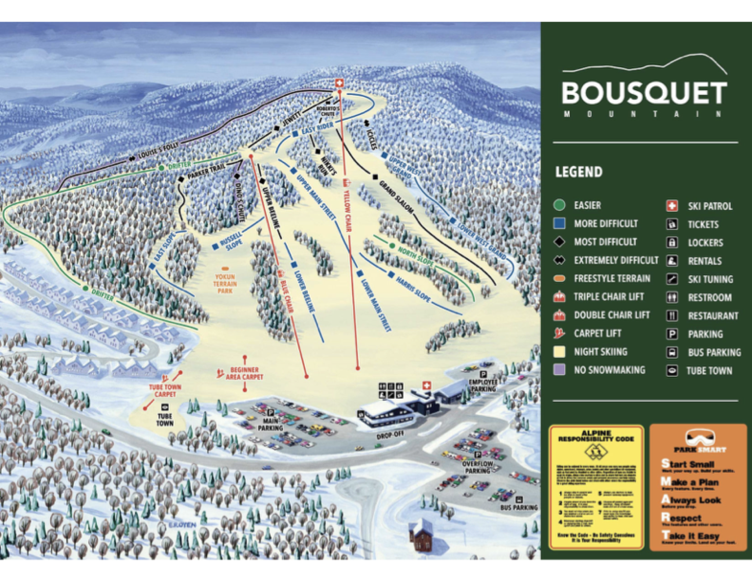 Bousquet Ski Area trail map 2025–26