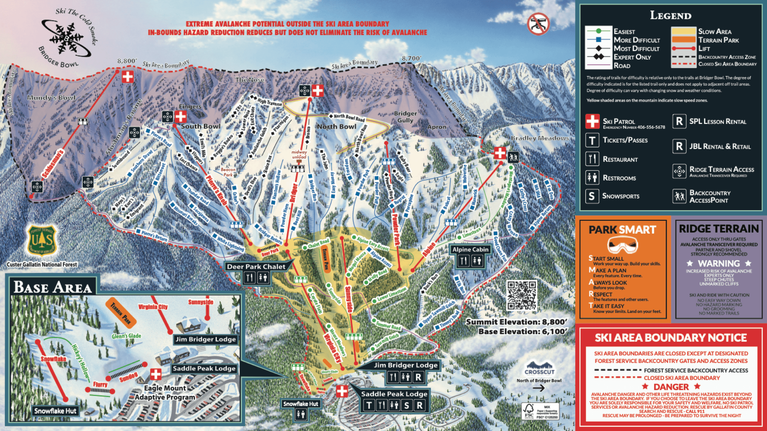 Bridger Bowl trail map