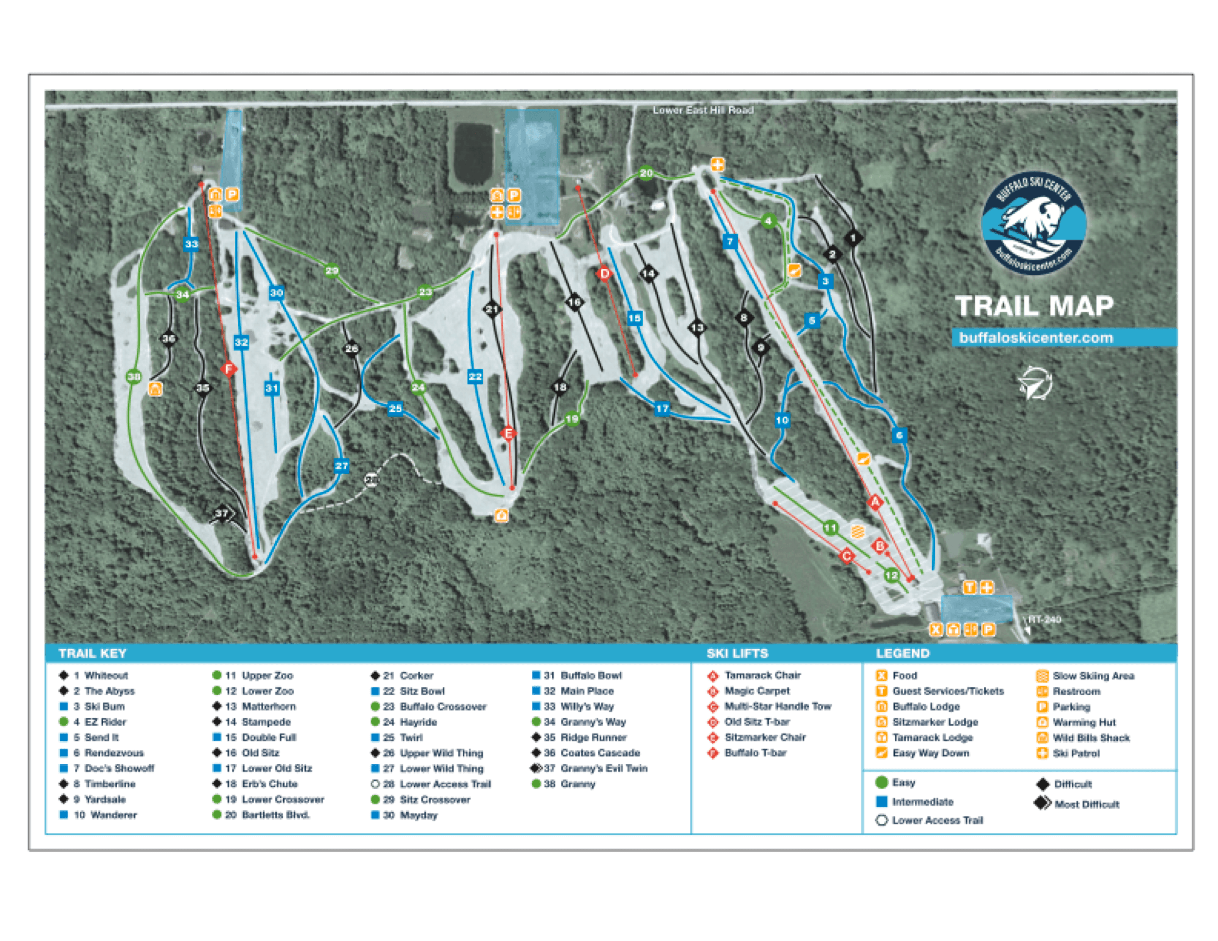 Buffalo Ski Club trail map 2019–20