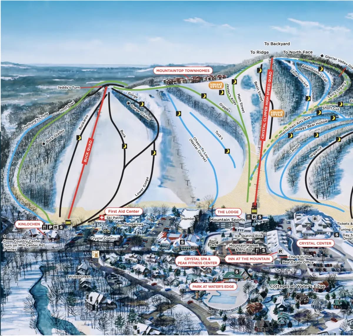 Crystal Mountain Resort & Spa trail map 2025–26