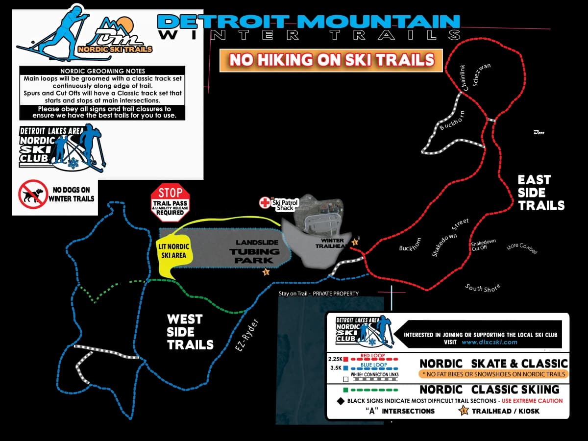 Detroit Mountain trail map 2026–27