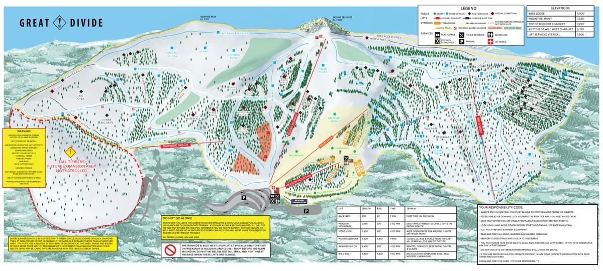 Great Divide trail map