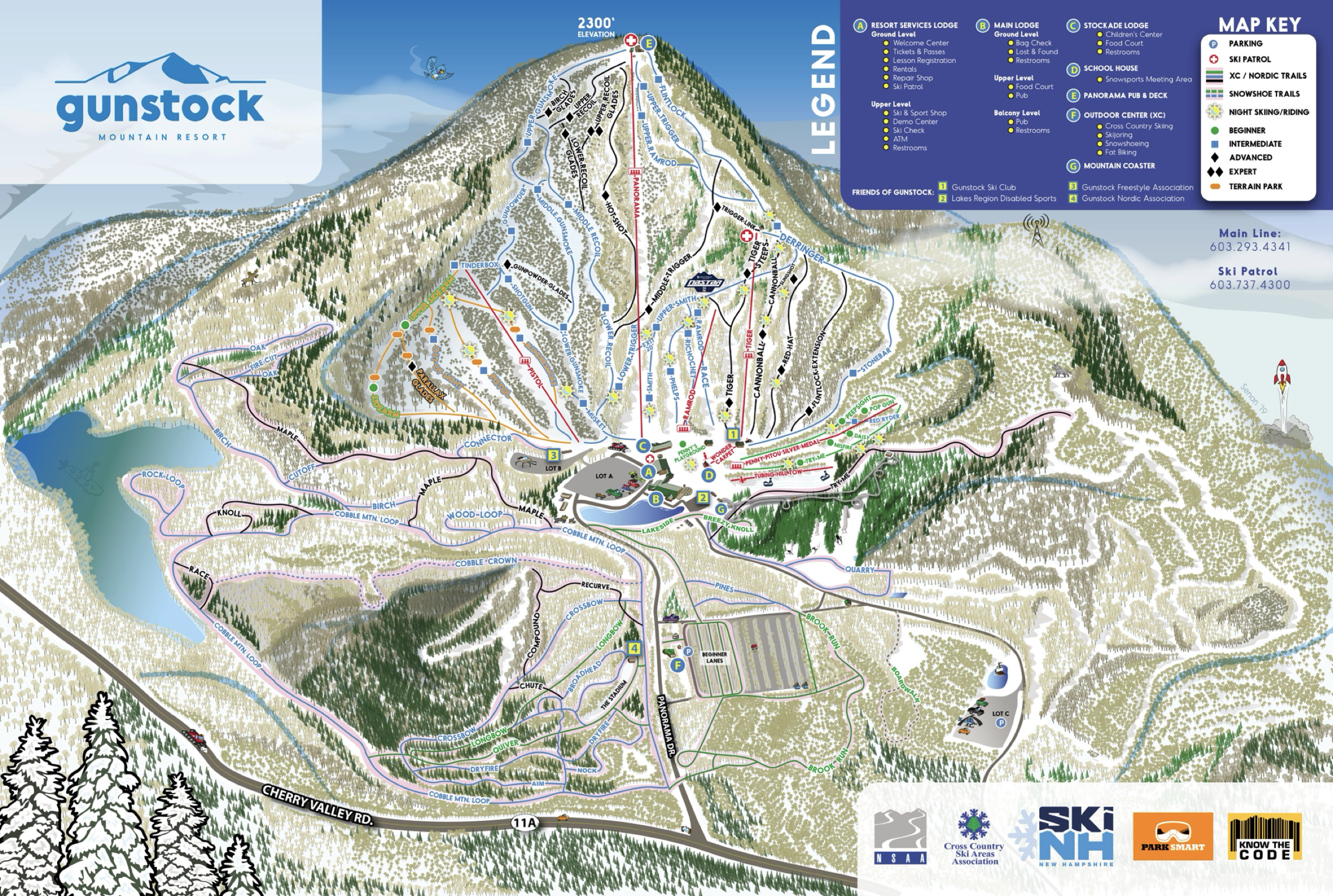 Gunstock Mountain Resort trail map