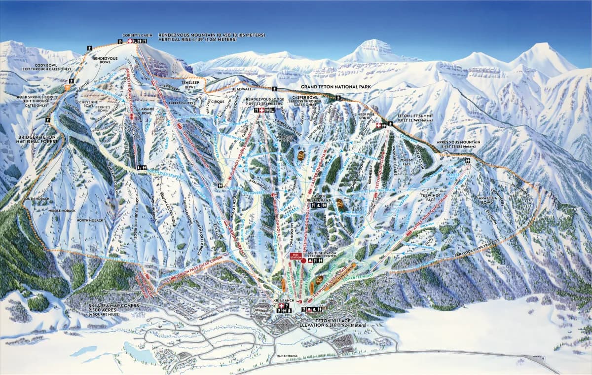 Jackson Hole trail map 2025–26