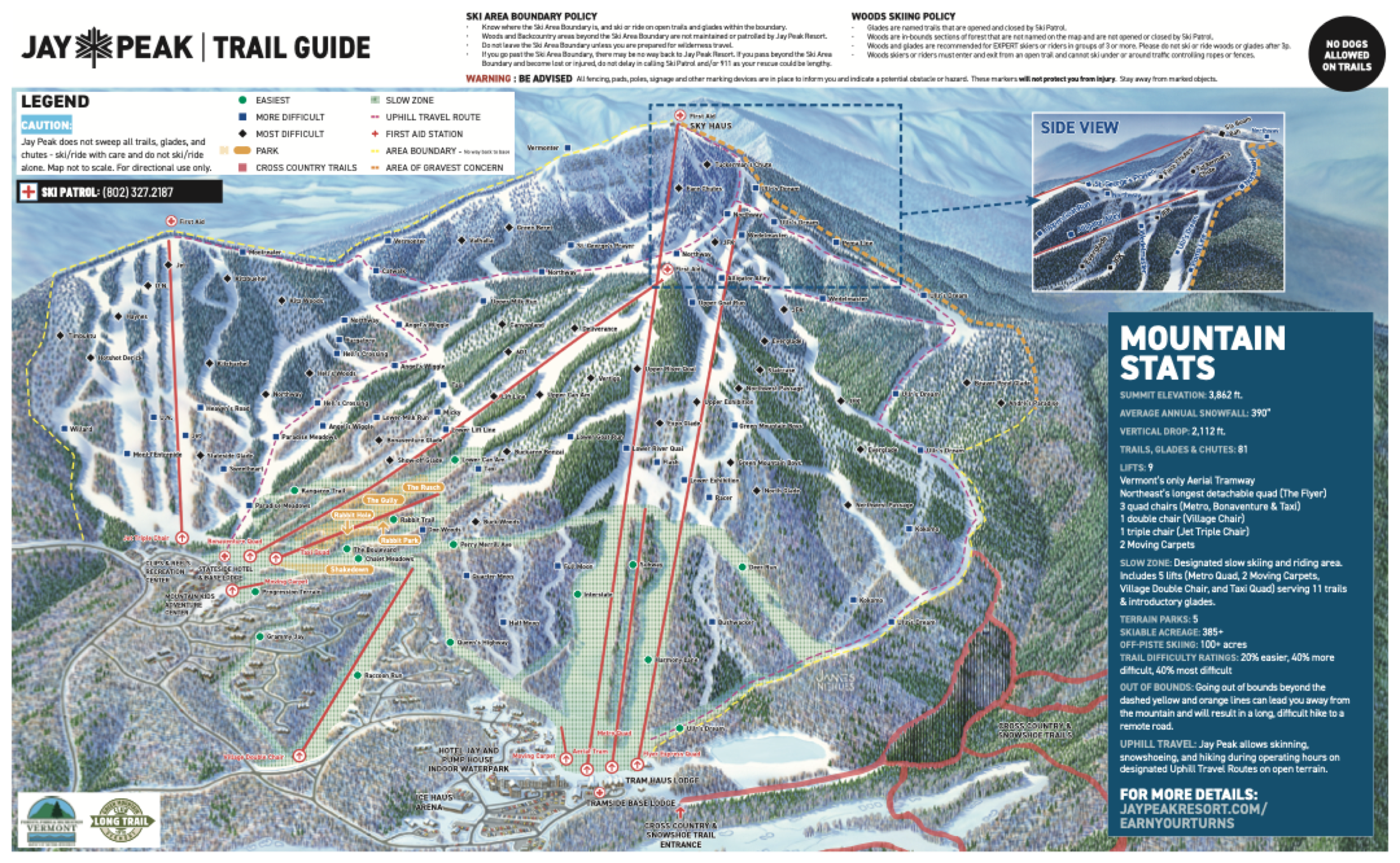 Jay Peak trail map 2026–27