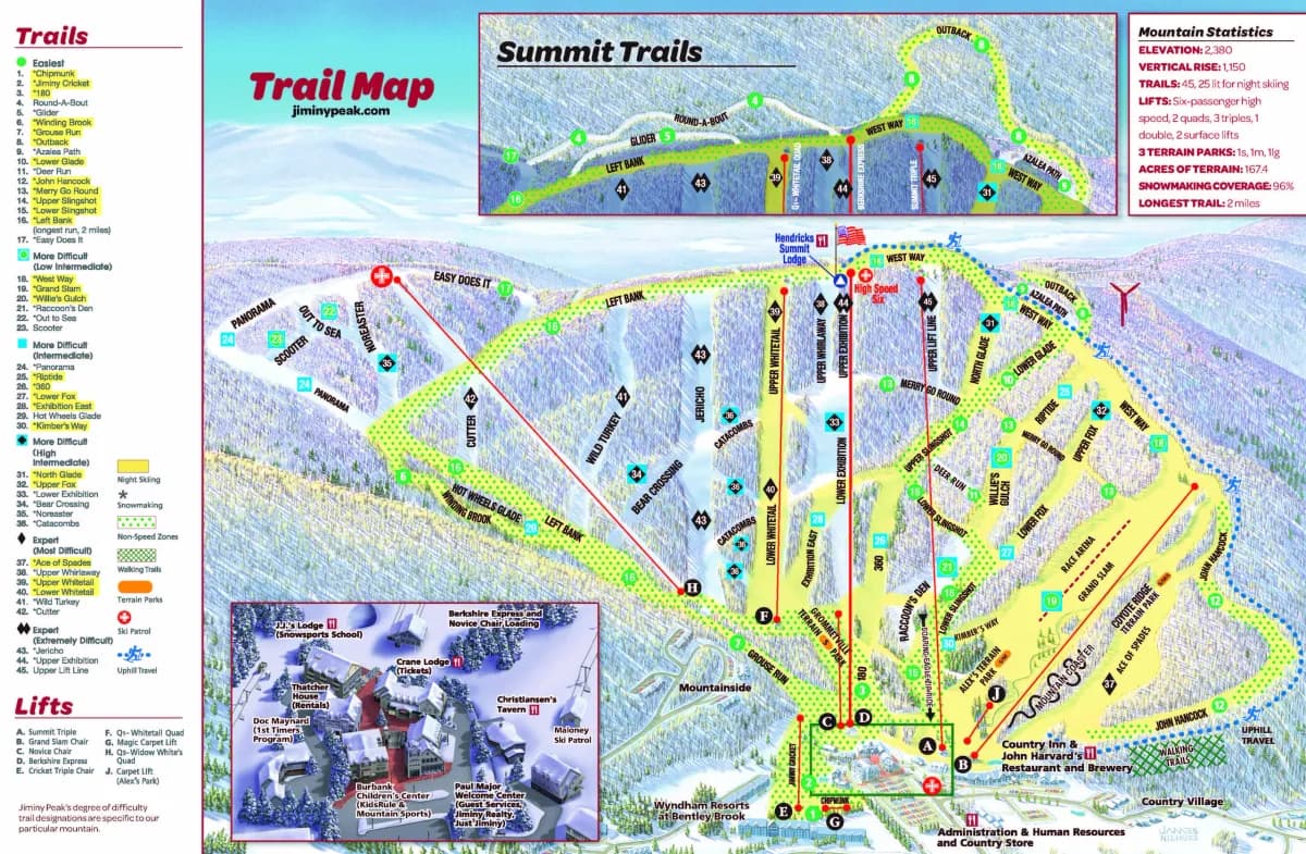 Jiminy Peak trail map