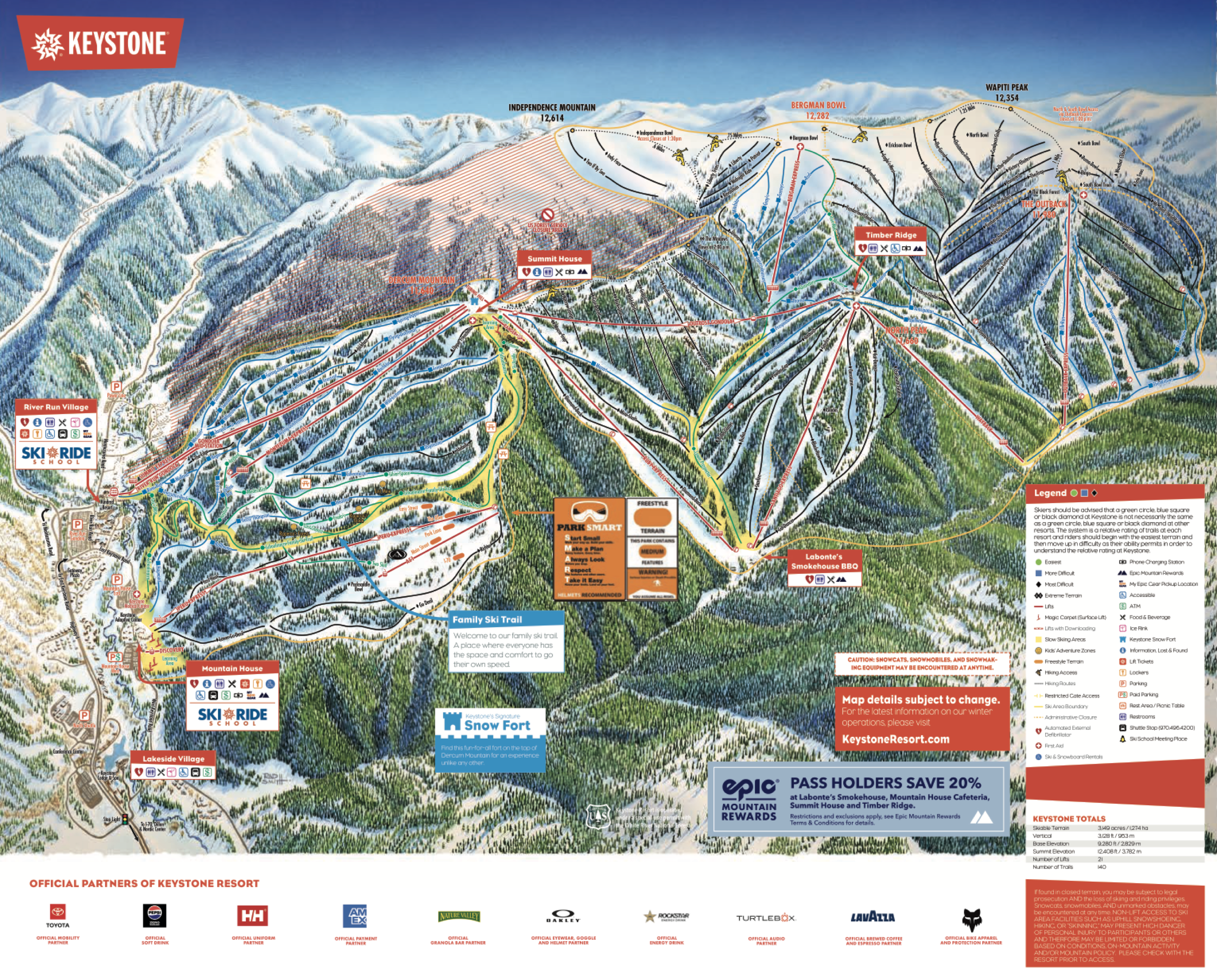 Keystone Resort trail map 2025–26