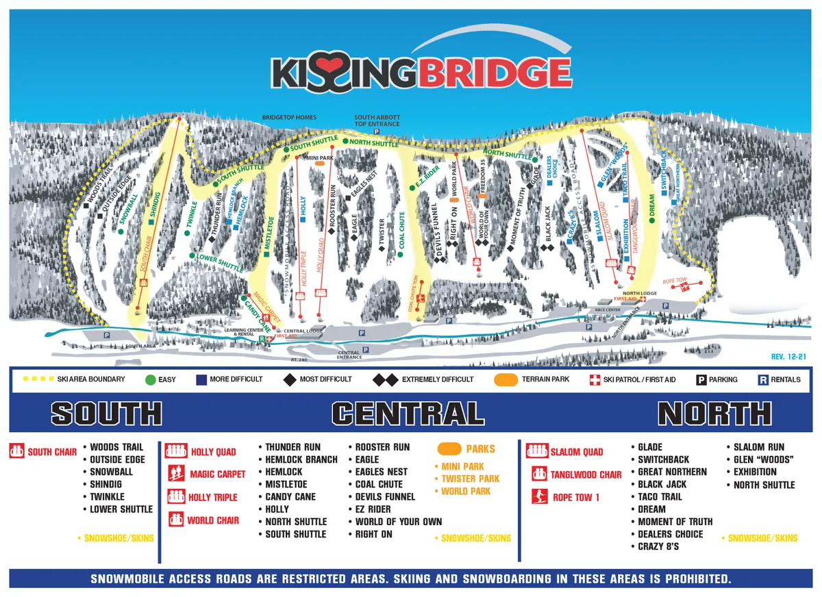 Kissing Bridge trail map