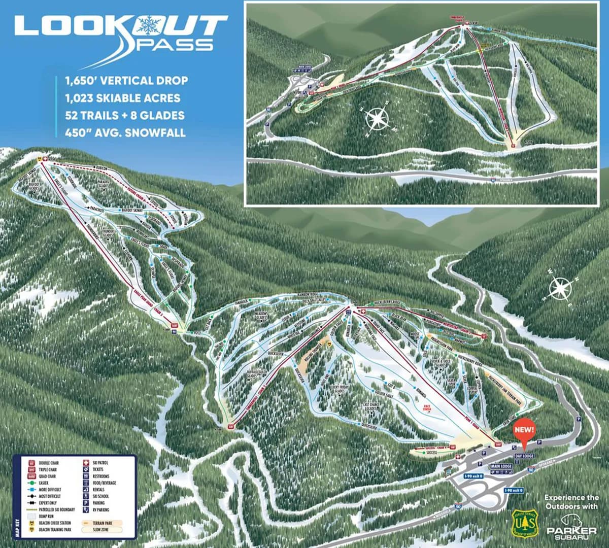 Lookout Pass trail map