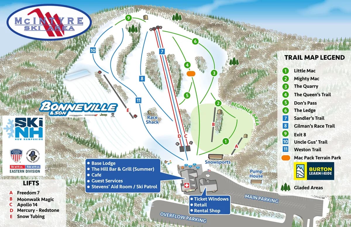 McIntyre Ski Area trail map 2022–23