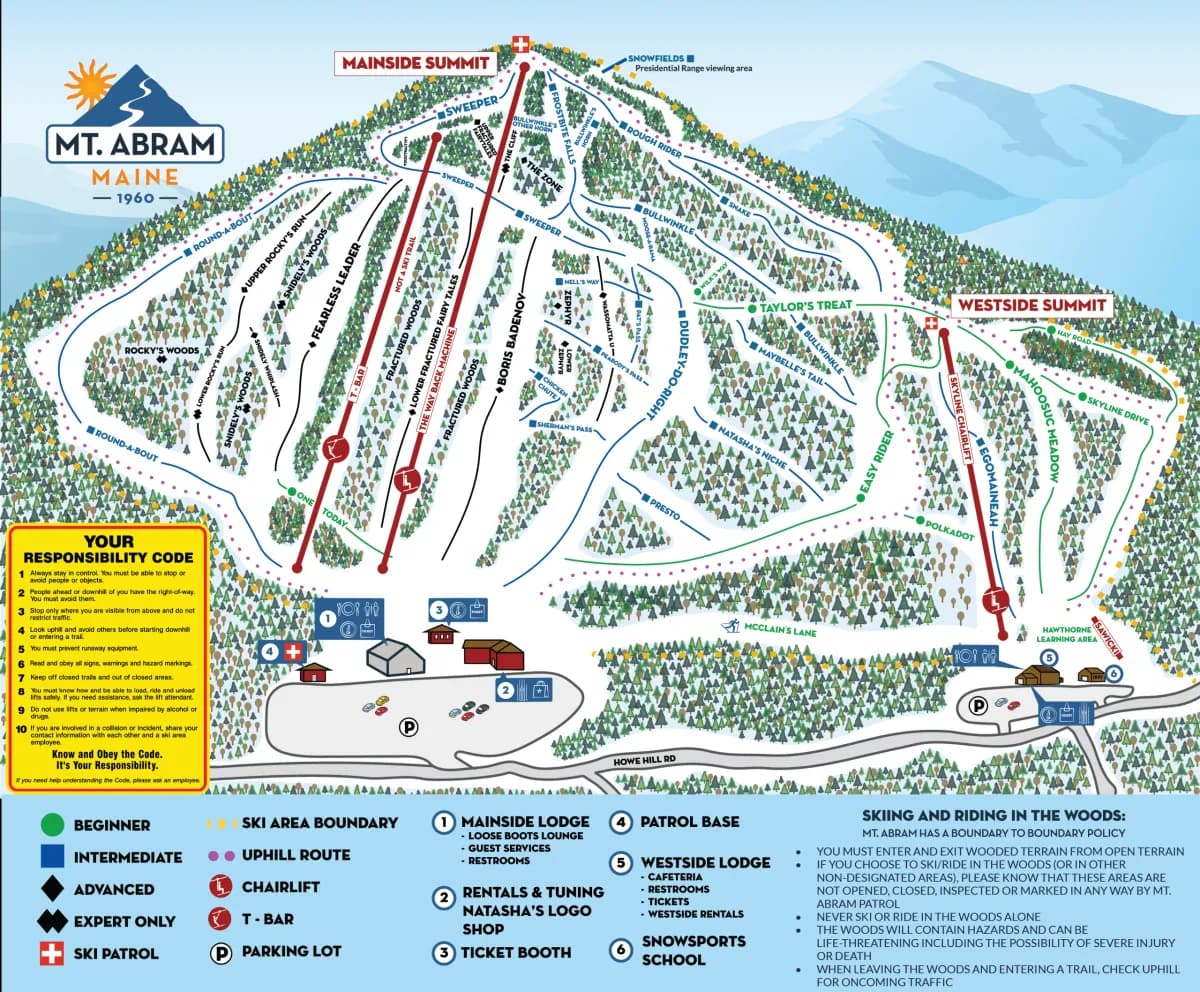 Mount Abram trail map