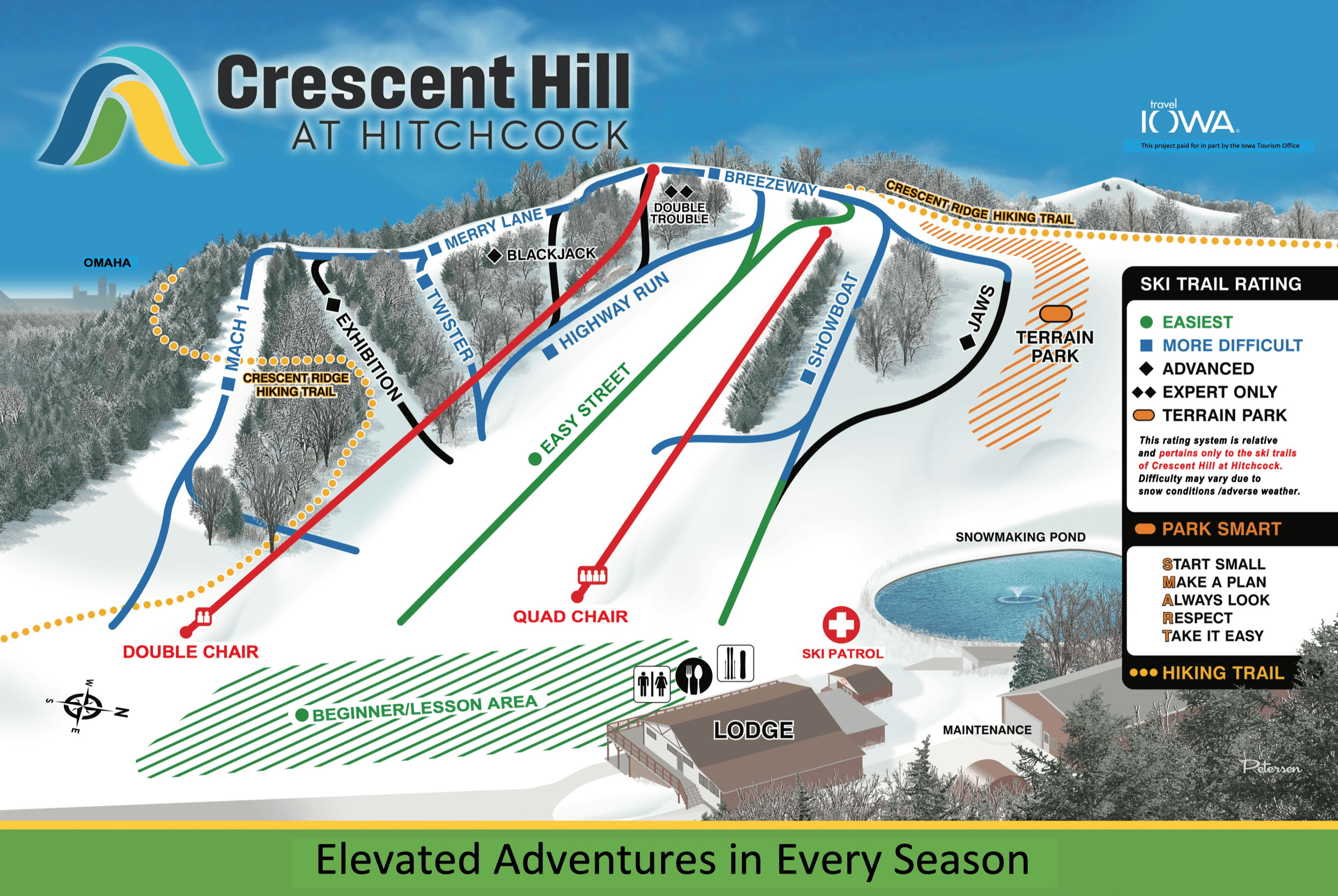 Mt. Crescent Ski Area trail map 2026–27