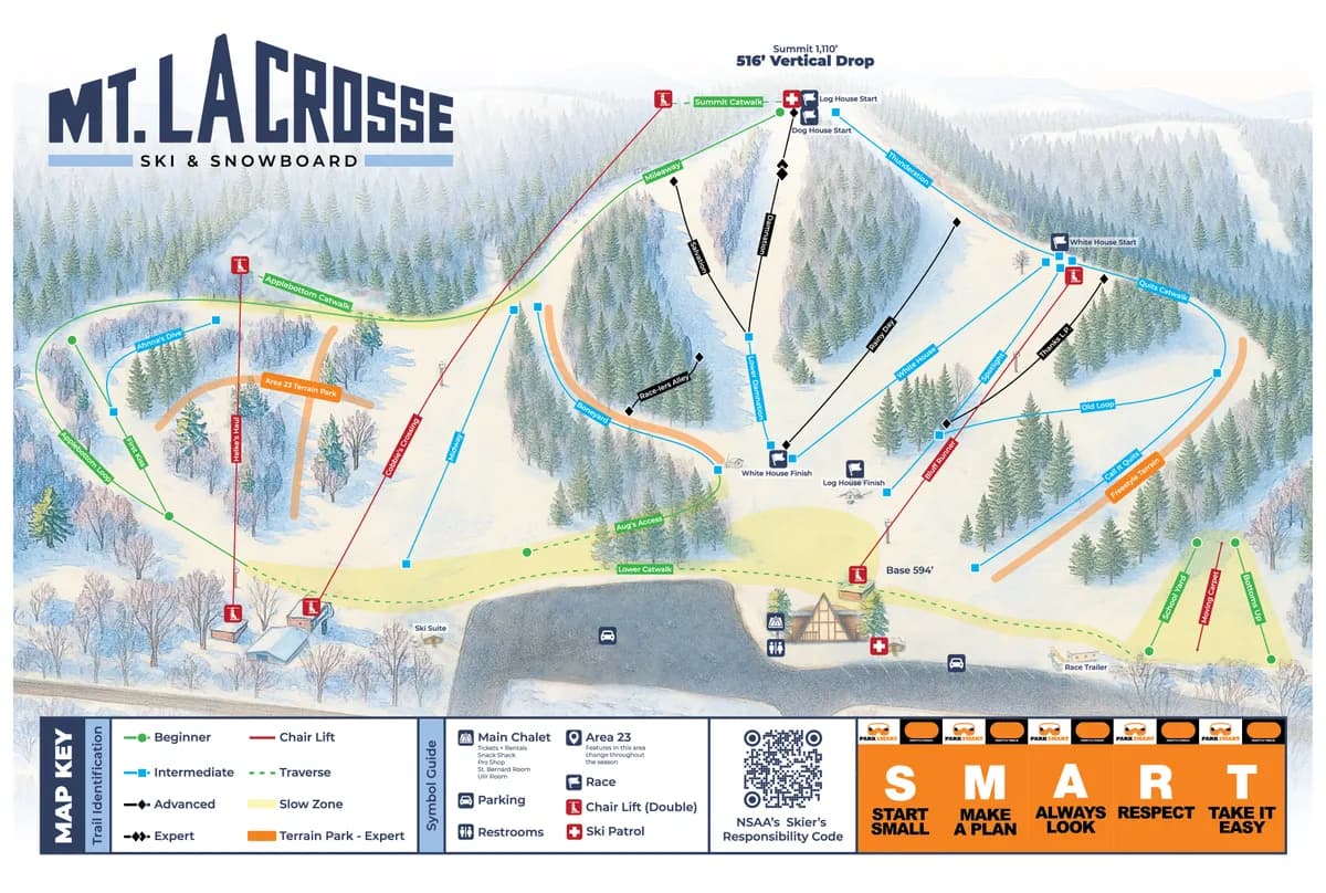 Mt. LaCrosse trail map 2025–26