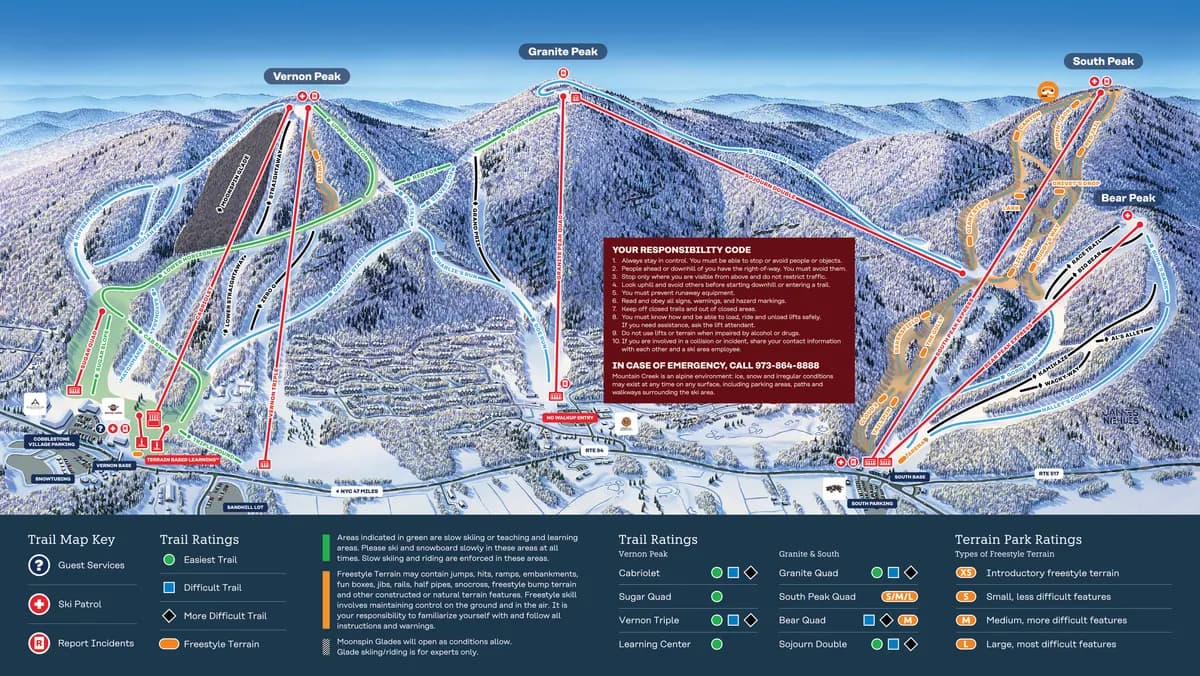 Mountain Creek trail map 2024–25