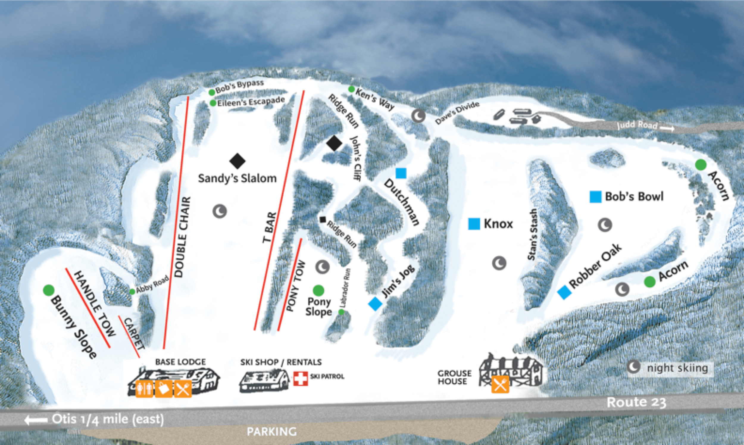 Otis Ridge trail map 2022–23