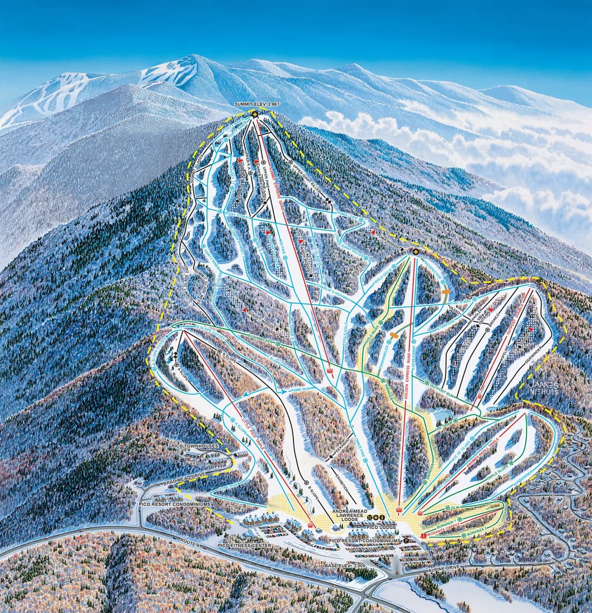 Pico Mountain trail map 2025–26