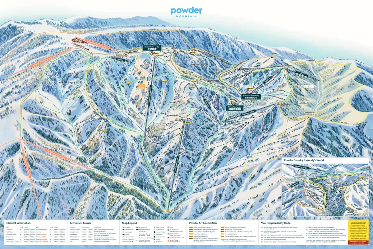 Powder Mountain trail map 2025–26