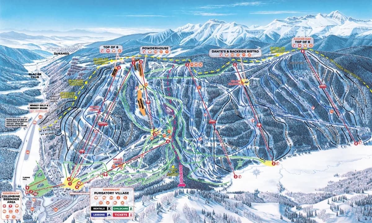 Purgatory Resort trail map