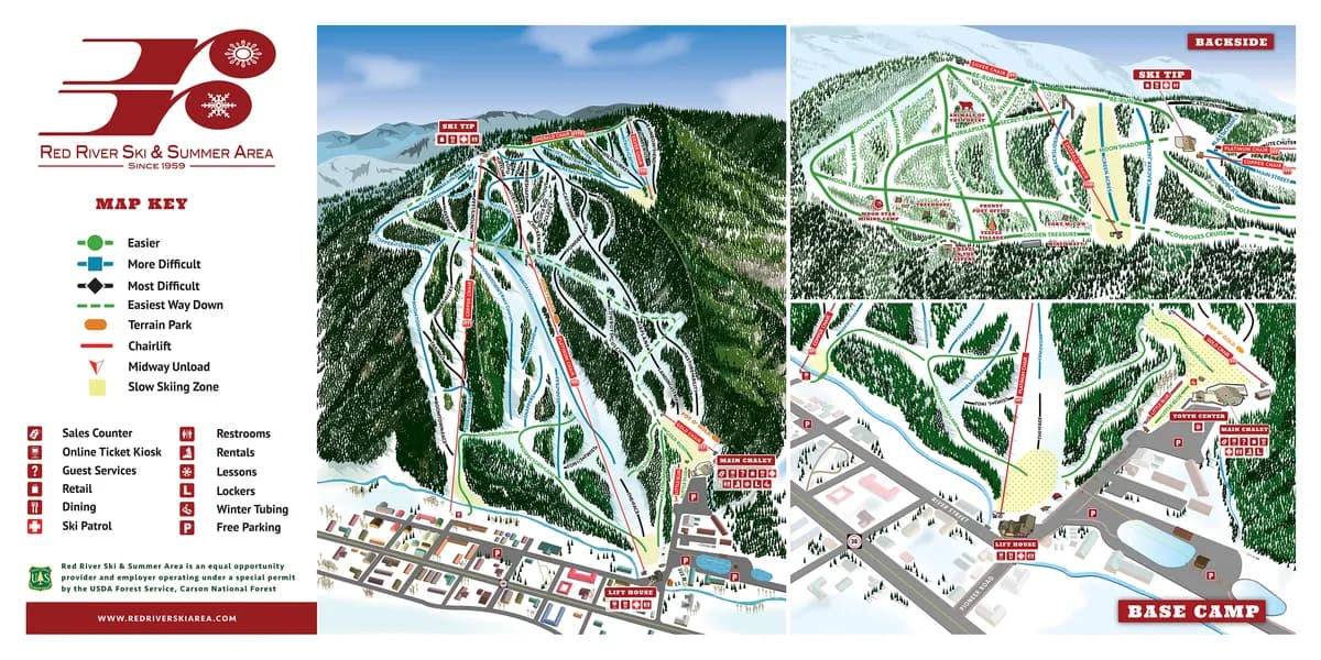 Red River Ski Area trail map 2025–26