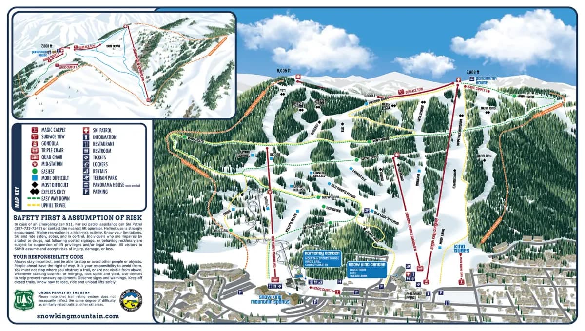 Snow King Mountain trail map