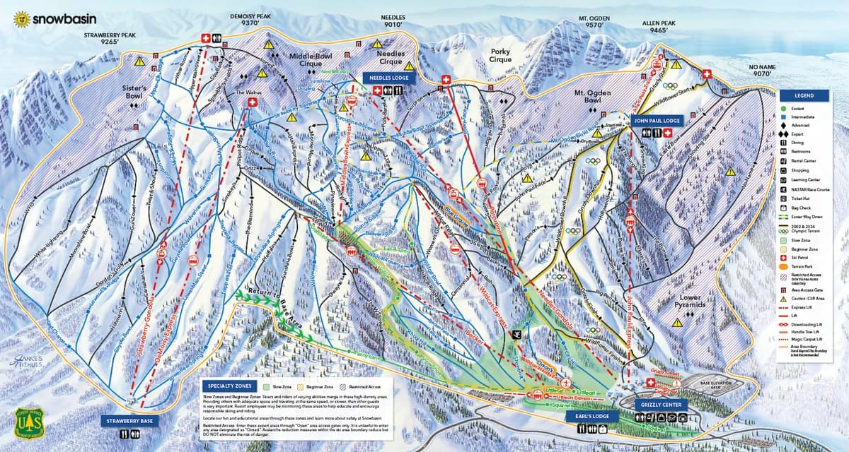 Snowbasin trail map 2025–26