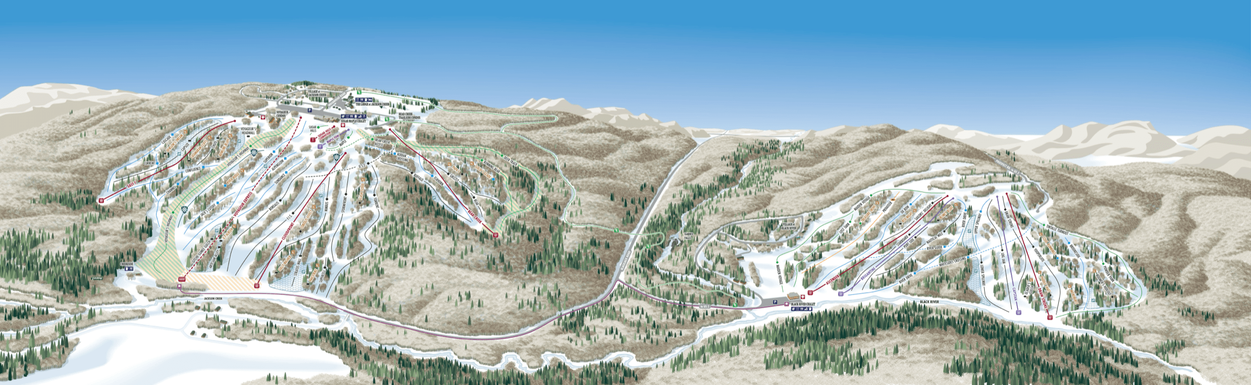 Snowriver Mountain Resort trail map 2025–26