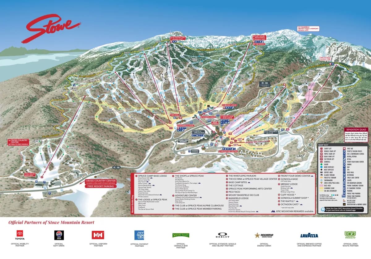 Stowe trail map 2025–26