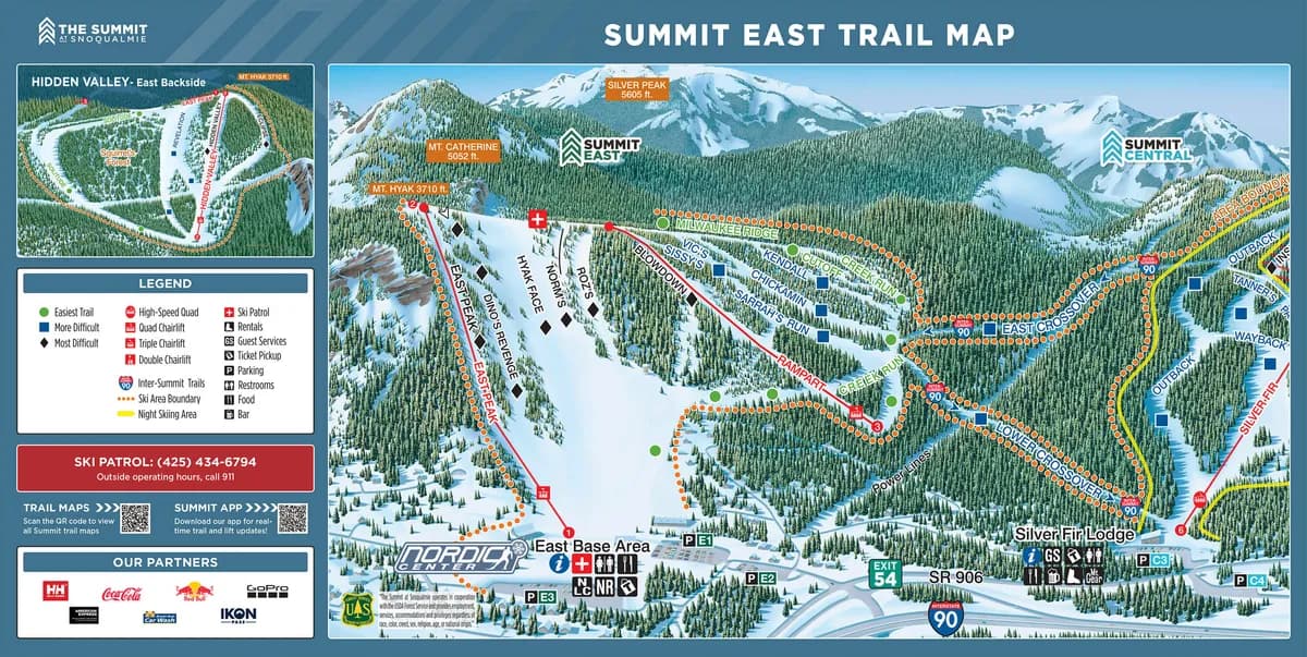 The Summit at Snoqualmie trail map