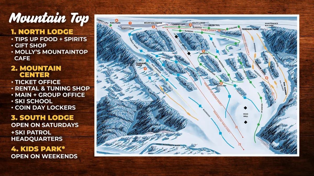 Sundown Mountain Resort trail map