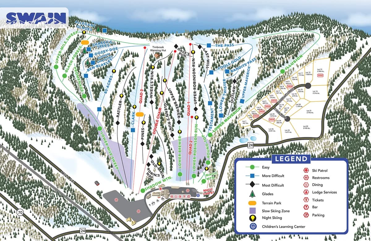Swain trail map 2019–20