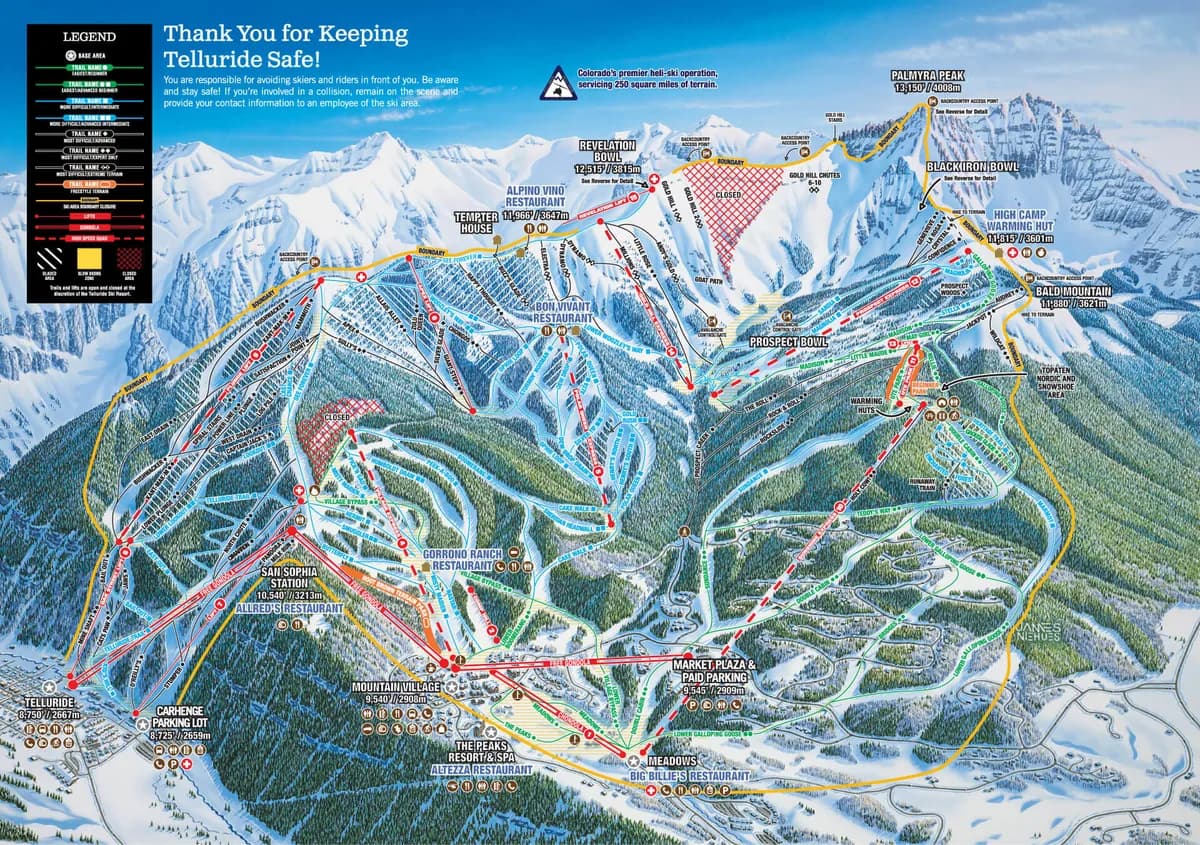 Telluride trail map 2024–25
