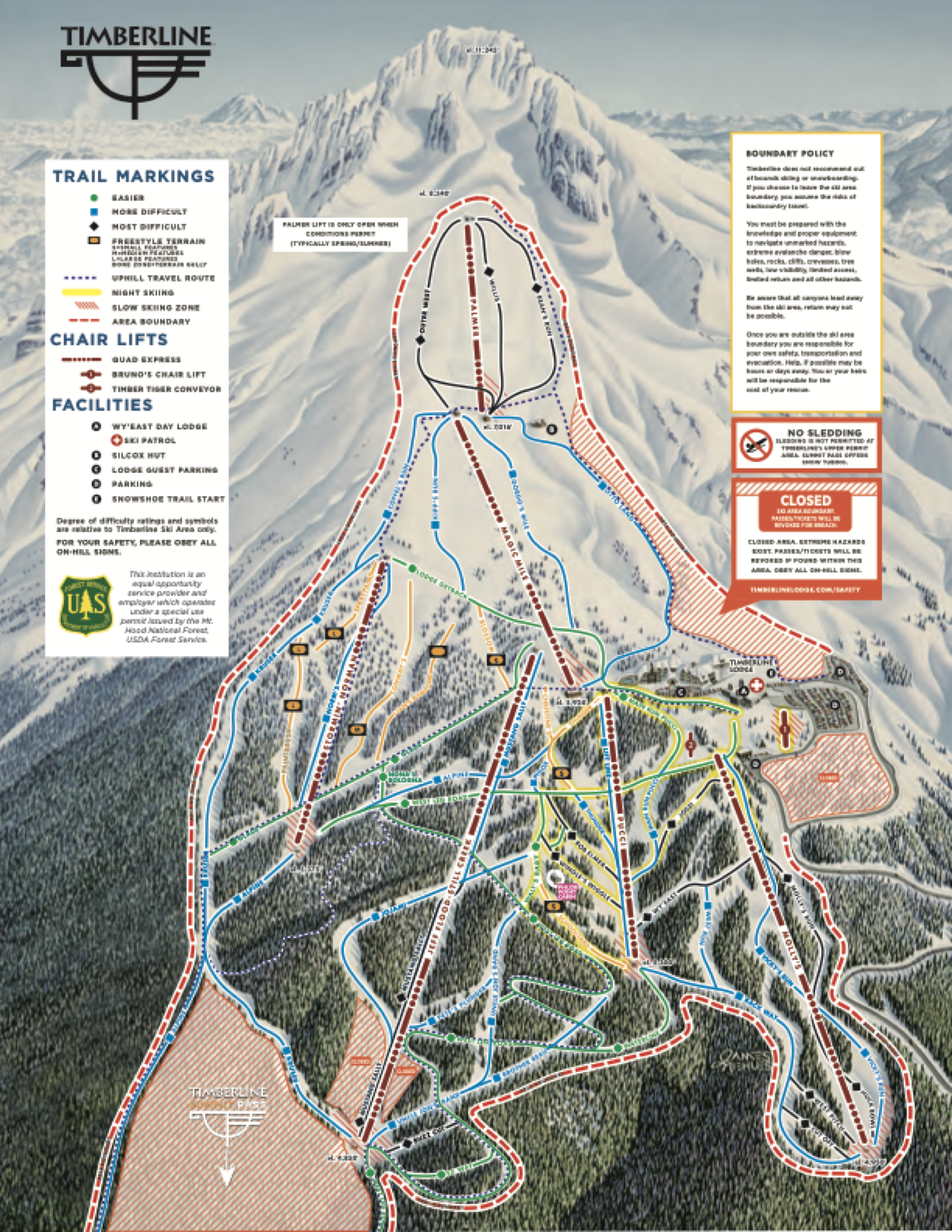 Timberline Lodge trail map