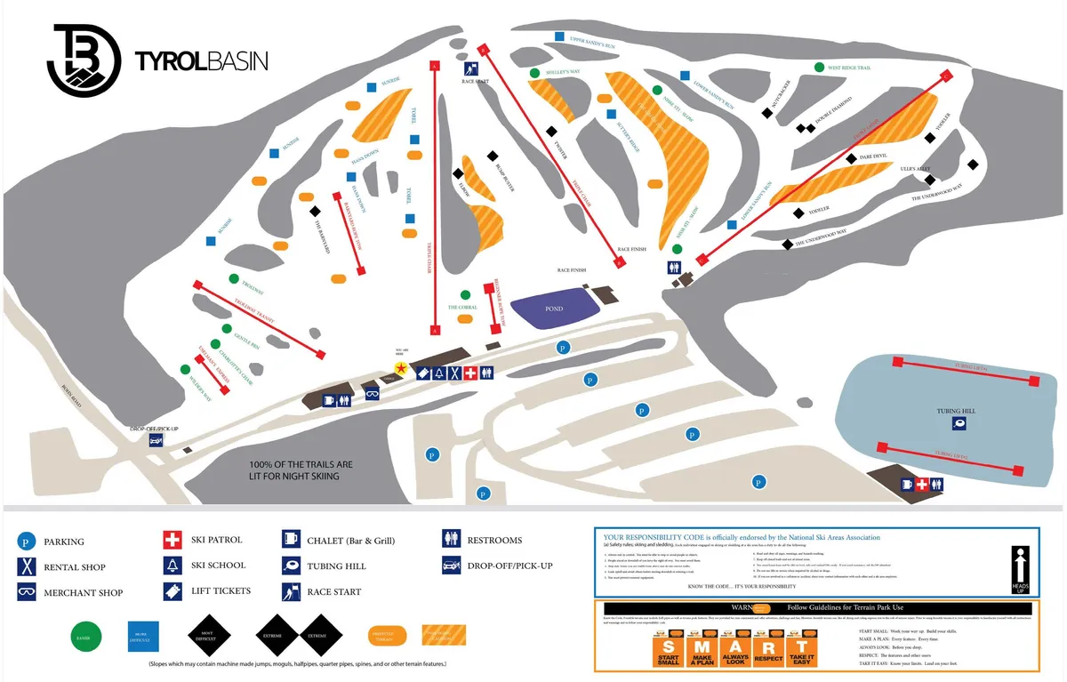 Tyrol Basin trail map 2023–24