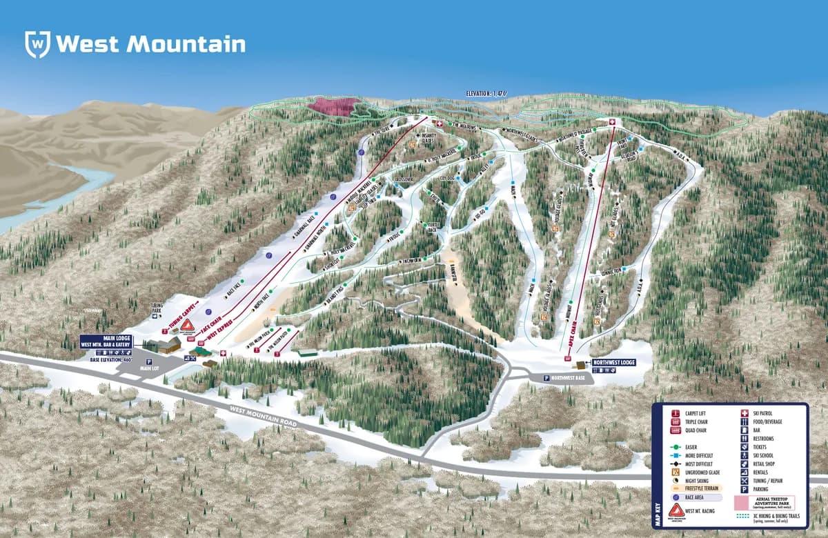 West Mountain trail map 2023–24