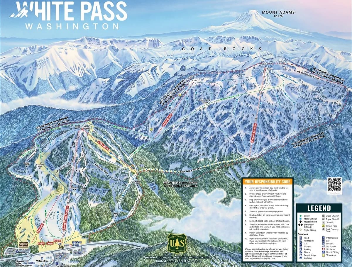 White Pass trail map 2026–27