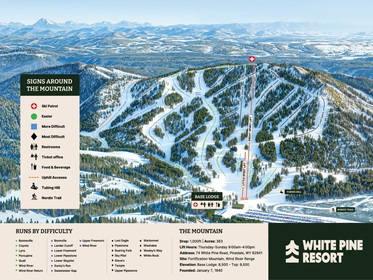 White Pine trail map