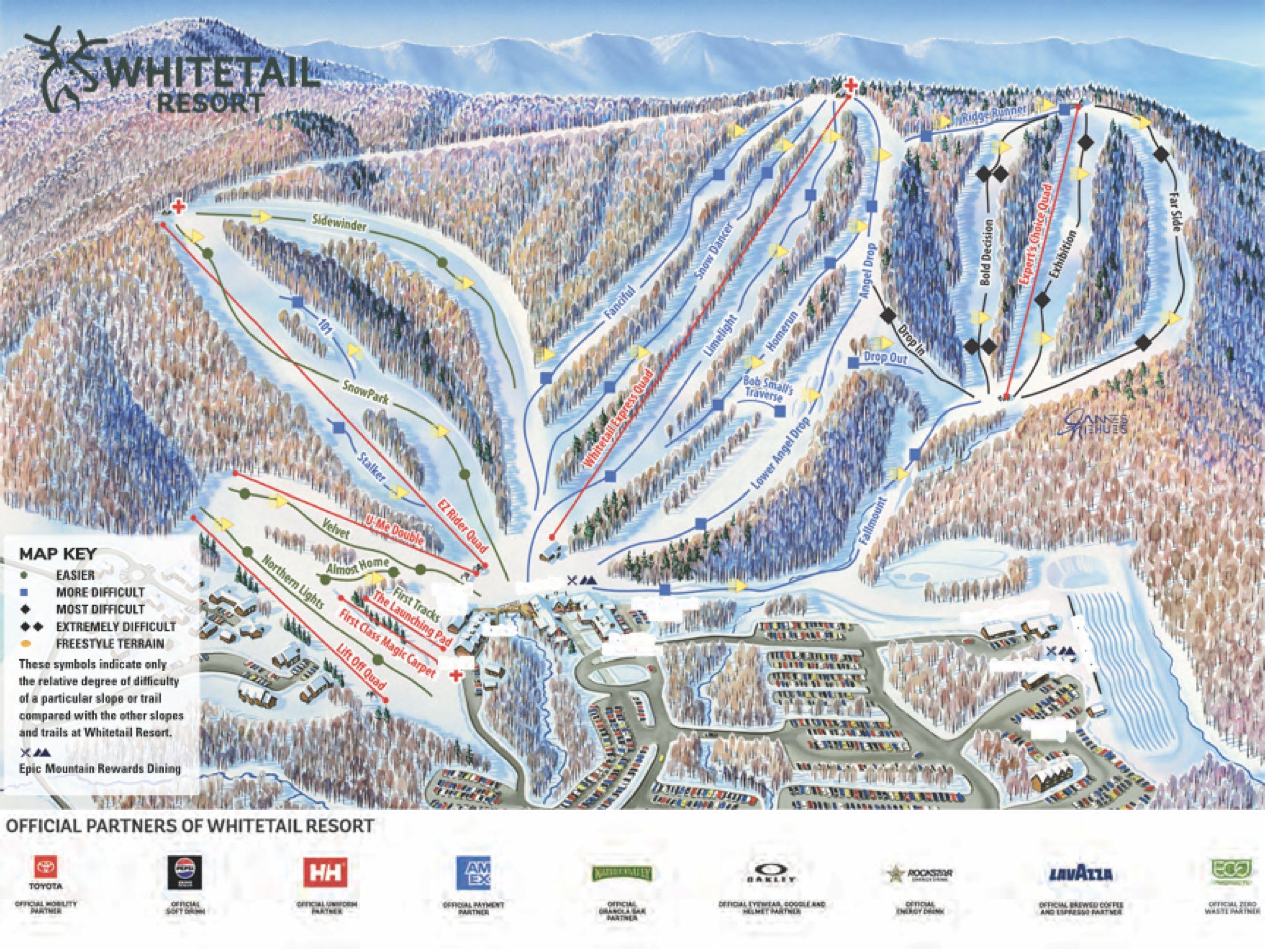 Whitetail Ski Resort trail map 2025–26