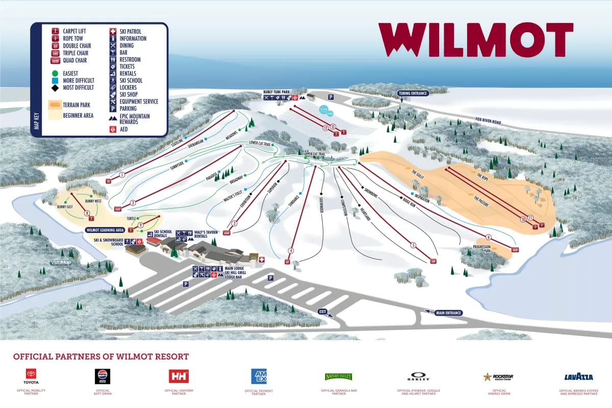 Wilmot Mountain trail map 2025–26