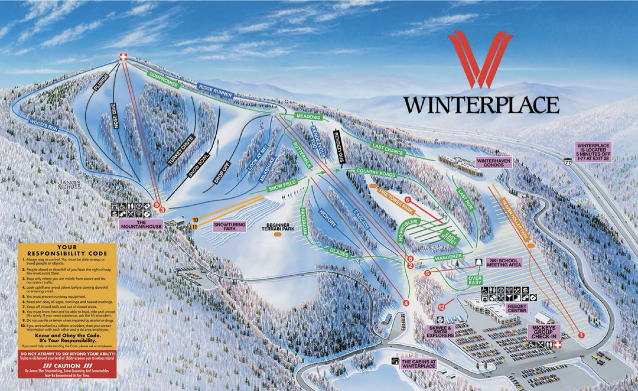 Winterplace trail map