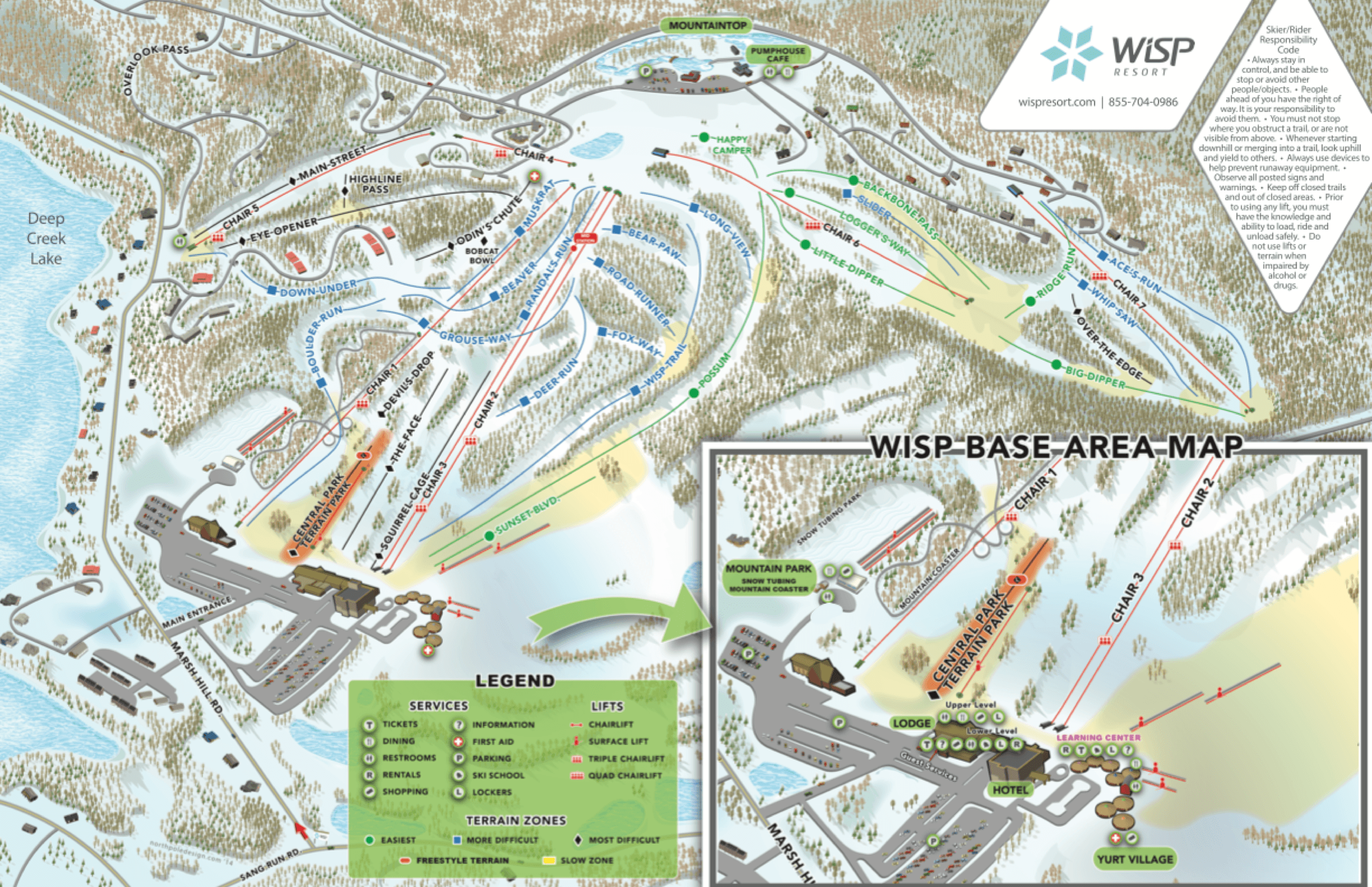 Wisp Ski Resort trail map 2026–27